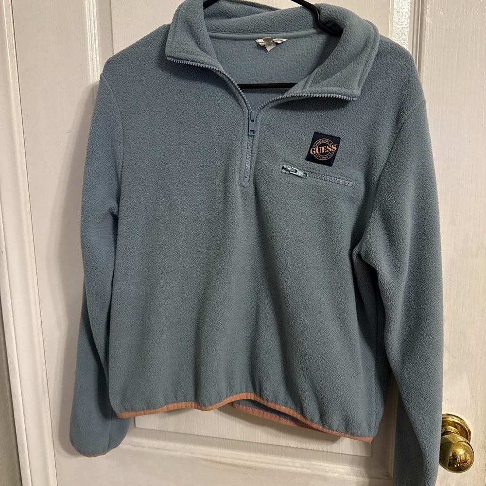 Guess Light Blue Half-Zip Fleece